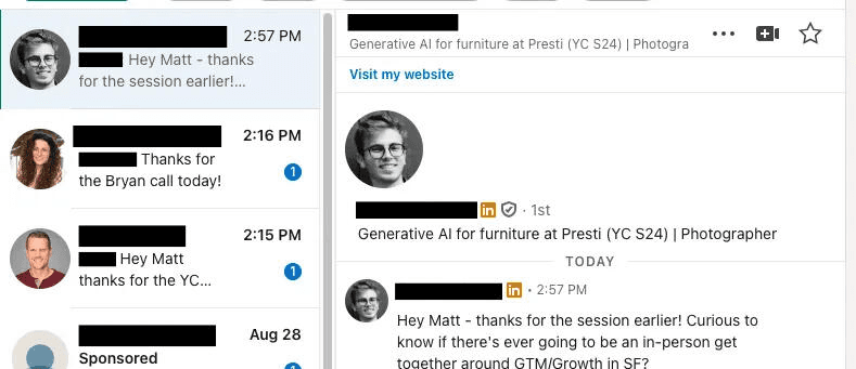 Message from a founder recommending the community